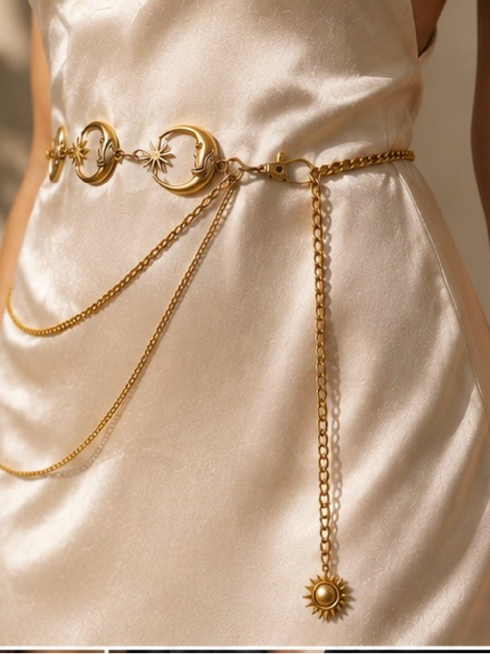 Gold Moon & Star Chain Belt - Women Accessories - Picture 2 of 5